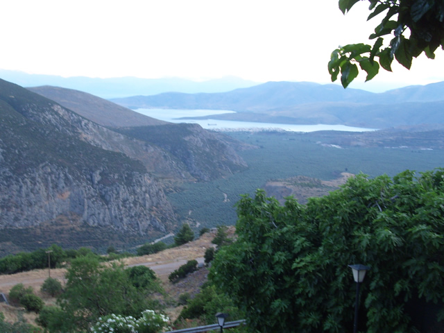 Delphi, view of Pleistos valley and Gulf of Corinth